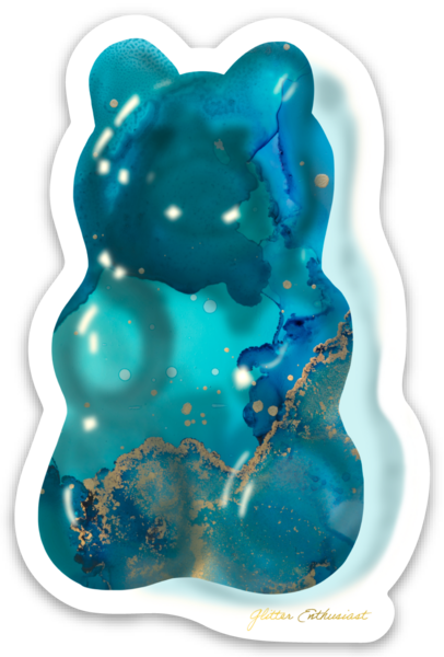Blue Gummy Bear Sticker