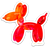 Red Balloon Dog Sticker
