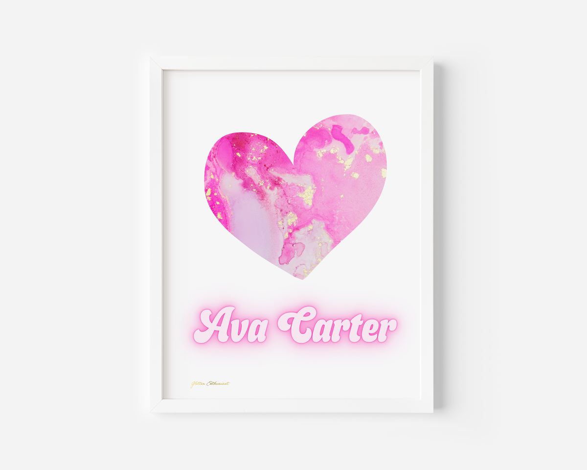 Personalized Wall Art - Pink Heart
