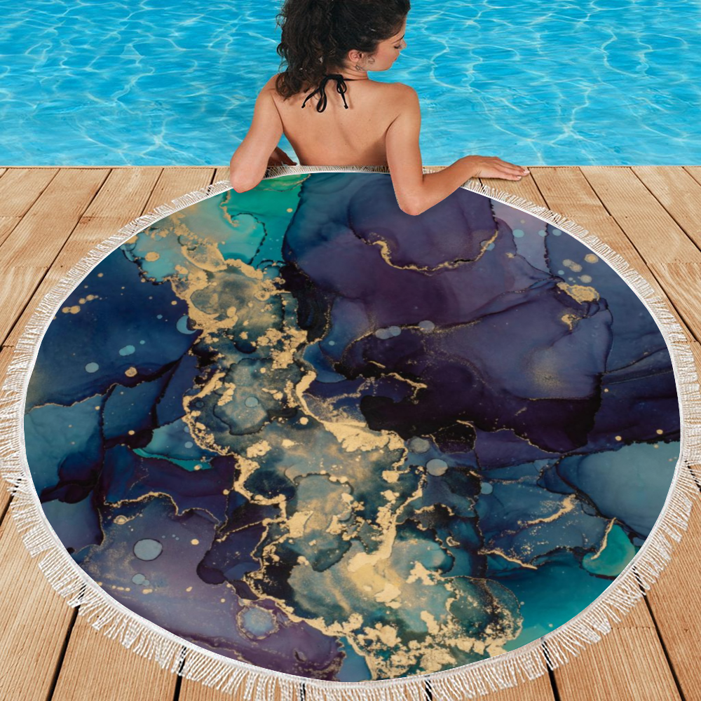 Home Decor Circular Beach Towel - Ella - Glitter Enthusiast