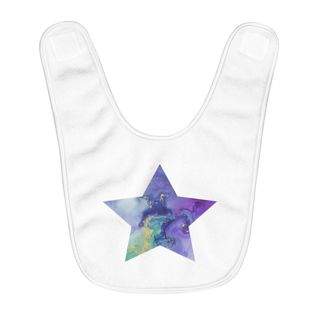 Kids Clothing Fleece Baby Bib - Hallie Star Purple - Glitter Enthusiast