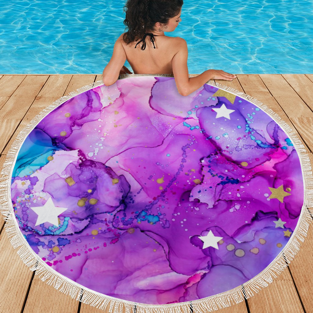 Home Decor Circular Beach Towel - Emma - Glitter Enthusiast