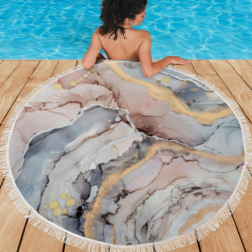 Home Decor Circular Beach Towel - Harper - Glitter Enthusiast