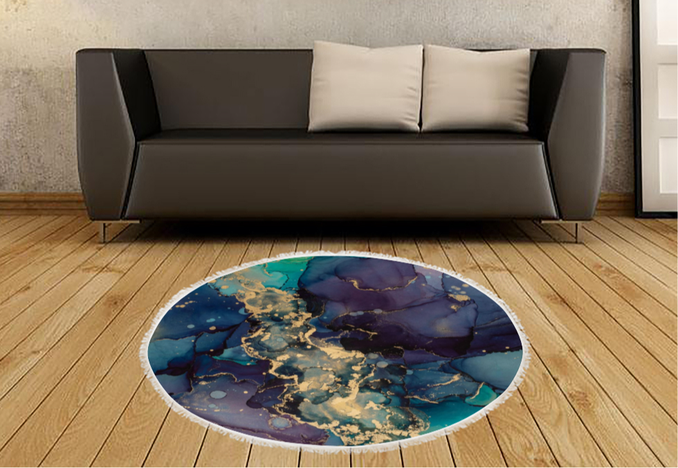 Home Decor Circular Beach Towel - Ella - Glitter Enthusiast