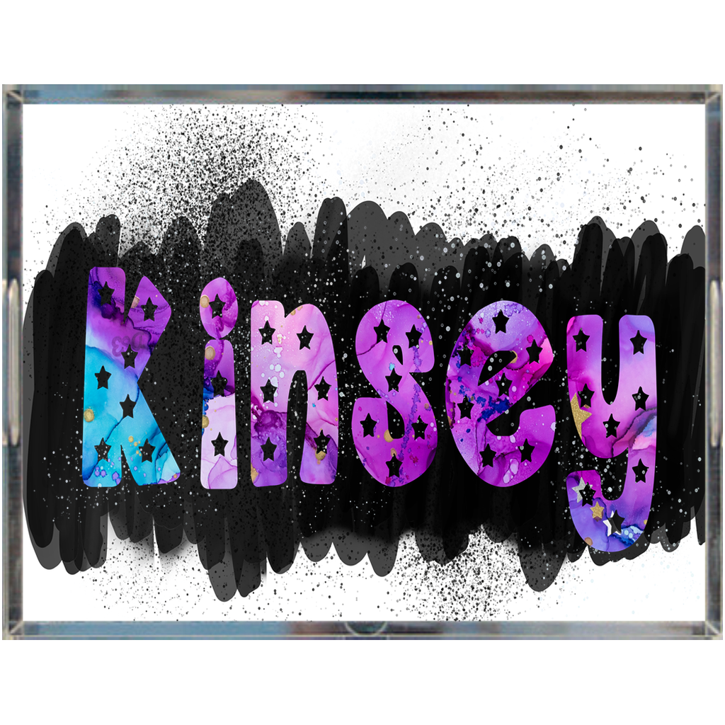 Personalized Acrylic Tray - Emma Graffiti - Glitter Enthusiast
