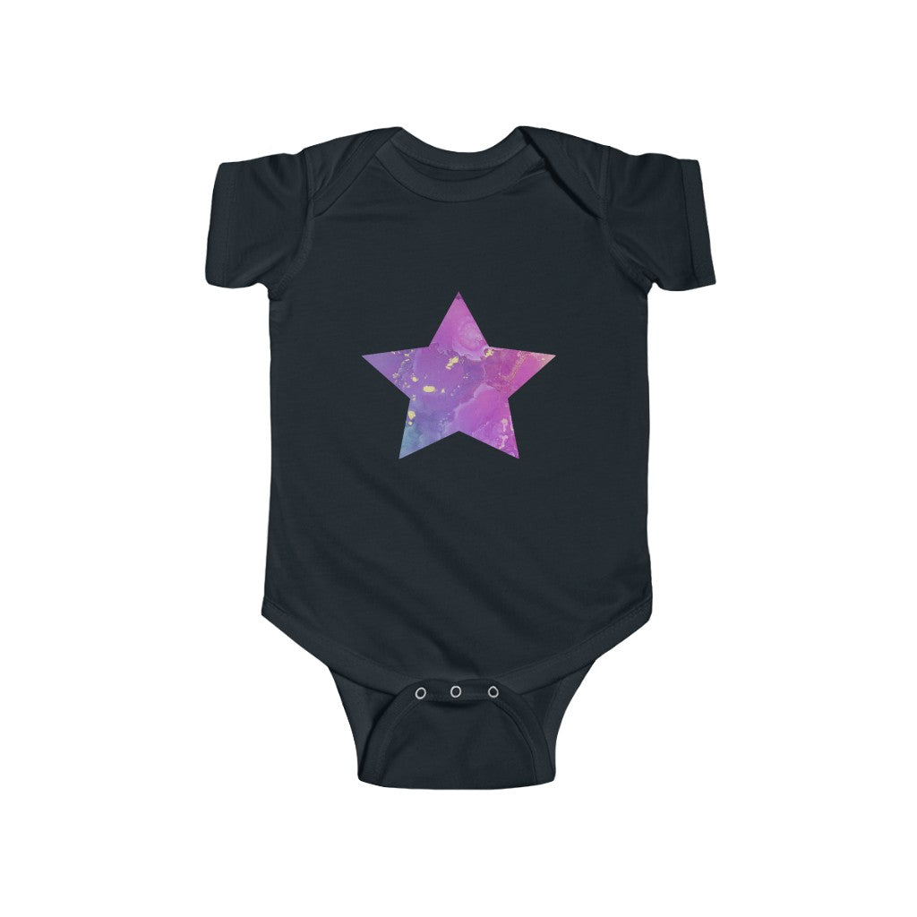 Infant Fine Jersey Bodysuit - Hallie Star Pink Purple