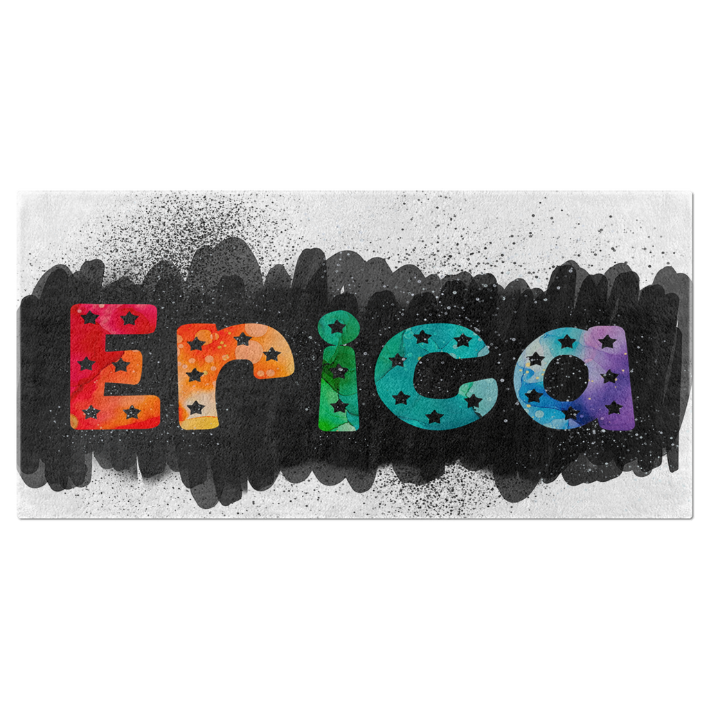 Personalized Beach Towel - Rainbow Graffiti - Glitter Enthusiast