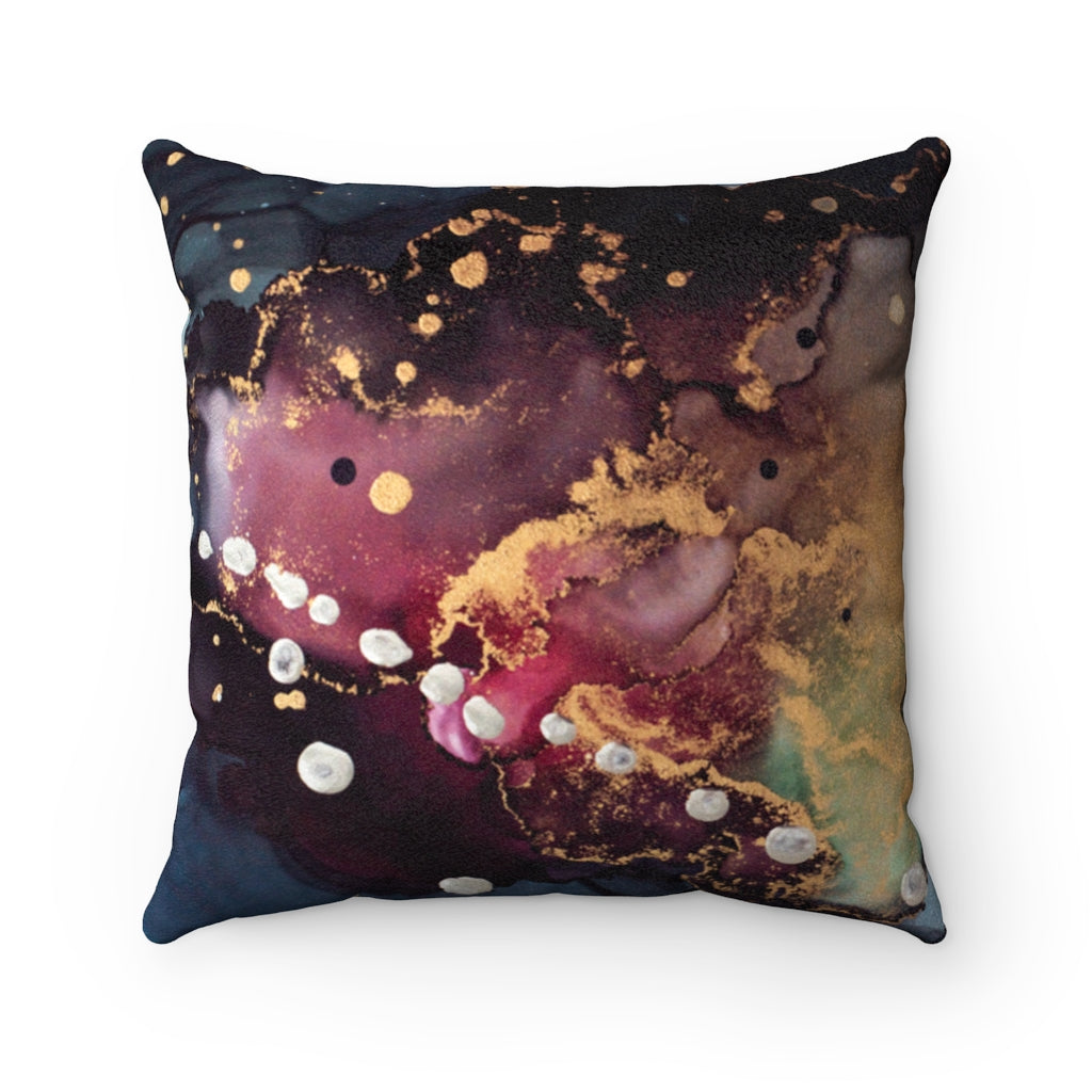 Home Decor Faux Suede Square Pillow - Maya - Glitter Enthusiast