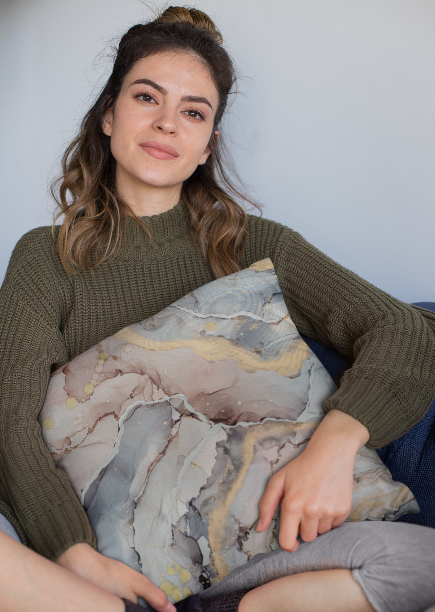 Home Decor Faux Suede Square Pillow - Harper - Glitter Enthusiast